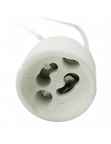 Porta lamparas silever electronics para casquillo gu10 230v 15 cm ( bolsa de 50 unidades)