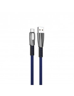 Cable qcharx florence usb a tipo c 3a - 1 m - zinc azul cordón plano premium