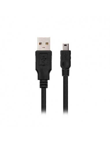 Cable usb(a) 2.0 a mini usb(b) nanocable 1.8m - macho - macho - negro