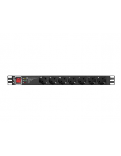 Regleta lanberg 1u 16a 7x schuko rack 19 pulgadas 2m negro
