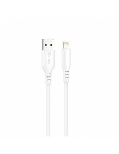 Cable qcharx tokyo usb a lightning 3a - 1 m - silicona blanco tacto suave
