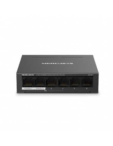 Switch mercusys ms106lp 6 puertos - 10 - 100mbps - rj45 4p poe
