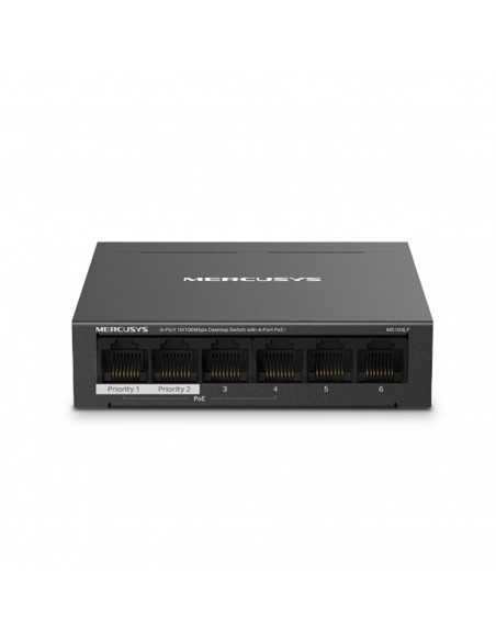 Switch mercusys ms106lp 6 puertos - 10 - 100mbps - rj45 4p poe