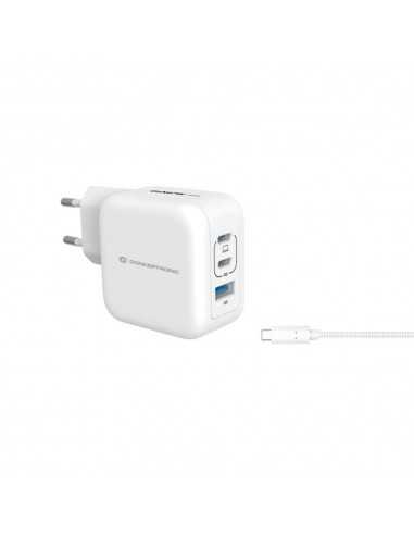 Cargador de pared conceptronic althea17w 67w + cable usb tipo c blanco