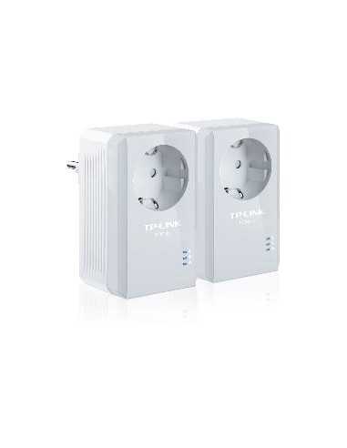 Pack x2 adaptadores de red linea electrica 500mbps powerline con enchufe tp - link