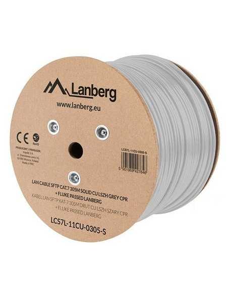 Bobina cat.7 lanberg sftp 305m solid cu lszh cpr + fluke passed gris