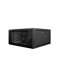 Armario lanberg mural rack 19 pulgadas 4u - 600x600 flat pack v2 negro