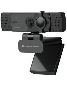 Webcam 4k conceptronic amdis07b 8.3mp - 4k ultra hd - usb - angulo vision 80Âº - enfoque automatico - doble microfono integrado
