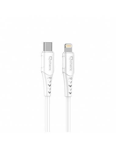 Cable qcharx sofia tipo c a lightning 3a 20w - 1 m - pvc blanco