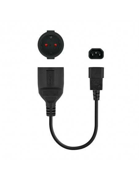 Cable adaptador c14 - m a cee7 - h - 16a - 25cm nanocable