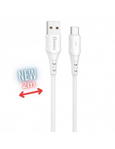 Cable qcharx athens usb tipo c a usb tipo a - 2m - pvc blanco