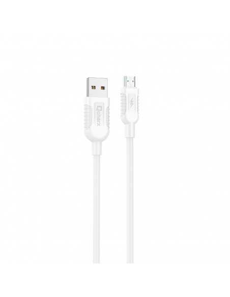 Cable qcharx athens usb a micro 3a - 1 m - pvc blanco