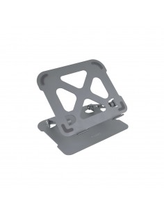 Soporte - base elevador tooq para portatil tablets libros aluminio ajustable ergonÃ³mico gris