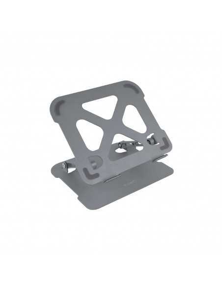 Soporte - base elevador tooq para portatil tablets libros aluminio ajustable ergonÃ³mico gris