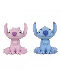 Pack de 2 figuras flocadas enesco disney stitch y angel beso