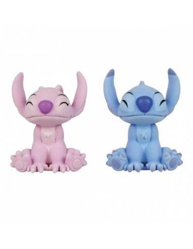 Pack de 2 figuras flocadas enesco disney stitch y angel beso
