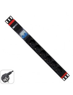 Regleta rack wp 1u 6 enchufes schuko con magnetotermico