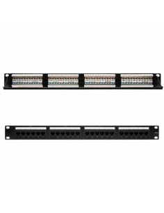 Panel de parcheo nanocable 24 puertos rj45 cat.6 utp 19 pulgadas