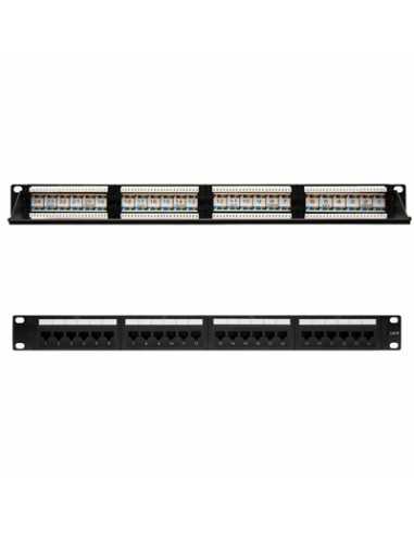 Panel de parcheo nanocable 24 puertos rj45 cat.6 utp 19 pulgadas