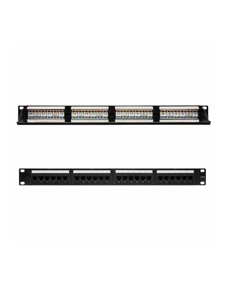 Panel de parcheo nanocable 24 puertos rj45 cat.6 utp 19 pulgadas