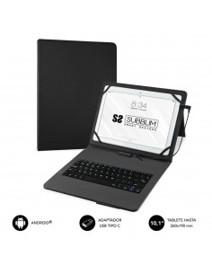 Funda + teclado subblim para tablet 10.1 pulgadas negro