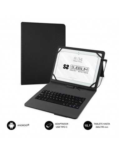 Funda + teclado subblim para tablet 10.1 pulgadas negro