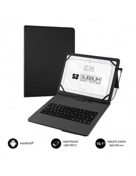 Funda + teclado subblim para tablet 10.1 pulgadas negro