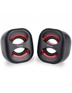 Altavoces 2.0 equip life mini 6w rms color negro y rojo jack 3.5 pulgadas alimetancion usb
