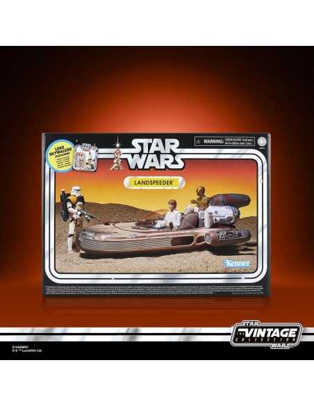 Figura hasbro star wars landspeeder & luke skywalker (tatooine)