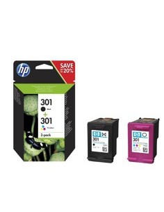 Multipack hp n9j72ae nº301 negro y tricolor