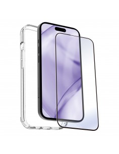 Carcasa myway para apple iphone 15 pro max transparente + protector pantalla cristal templado