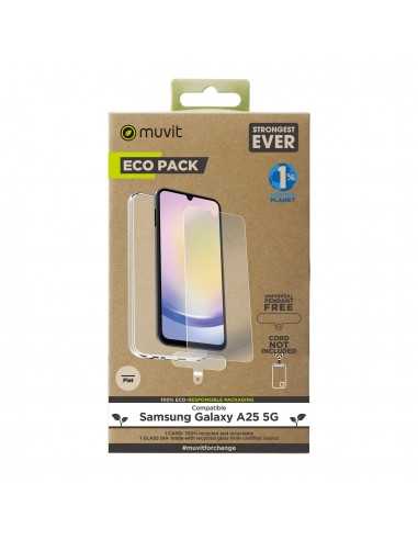 Funda muvit para samsung galaxy a25 5g + protector de pantalla vidrio templado plano