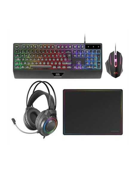 Kit mars gaming teclado + raton + alfombrilla + auricular