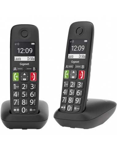 Telefono fijo inalambrico gigaset e290 duo negro 300 numeros - 42 tonos