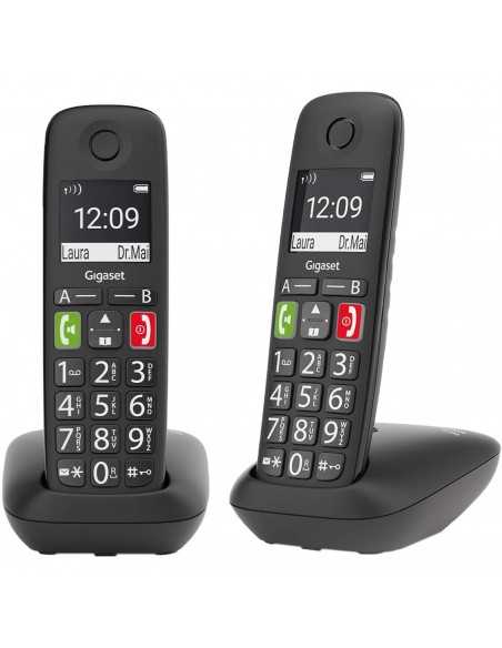 Telefono fijo inalambrico gigaset e290 duo negro 300 numeros - 42 tonos