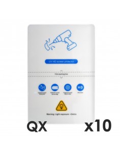 Laminas de fijacion qcharx altas prestaciones hidrogel hd qx hibrida mediante ultravioleta uv pack 10 ud para qx1