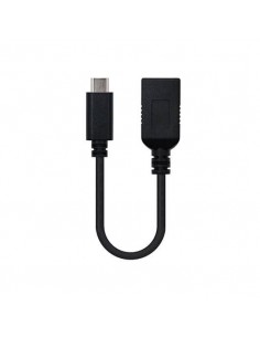 Cable otg usb tipo a 3.1 a usb tipo c 3.1 nanocable 15cm - hembra - macho - negro