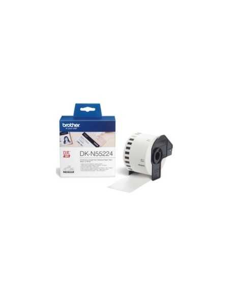 Etiquetas cinta continua brother dkn55224 papel blanca no adhesiva tarjetas identificacion