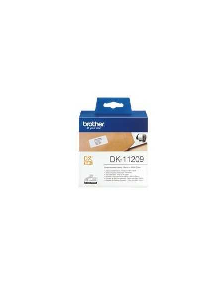 Etiquetas papel precortada brother dk11209 29 x 62 mm 400e ql - 500a ql - 500bw ql - 560 ql - 570 ql - 580n ql - 1050