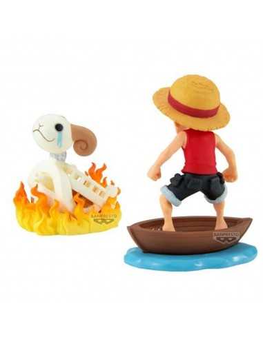 Figura banpresto one piece world collectable figure log stories monkey.d.luffy & going merry 8cm