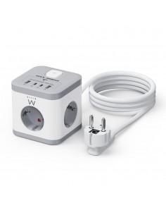 Regleta sobremesa ewent ew3863 3x schuko - 2x usb tipo a - 2x usb tipo b