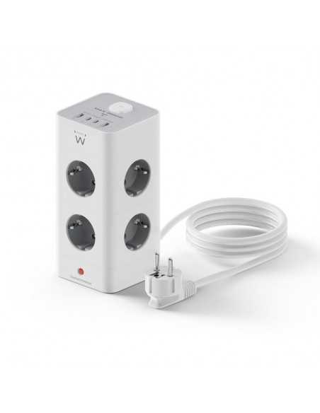 Regleta sobremesa ewent ew3864 8x schuko - 2x usb tipo a - 2x usb tipo b