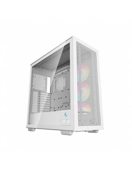 Caja ordenador gaming deepcool e - atx morpheus argb cristal templado blanco