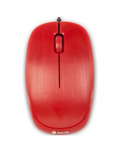 Raton con cable ngs flamered - optico - 1000dpi - 2 botones + scroll - ergonomico - usb - rojo
