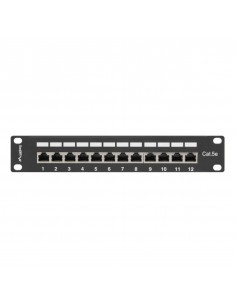 Patch panel lanberg 12 puertos 1u cat.5e 10 pulgadas blindado negro