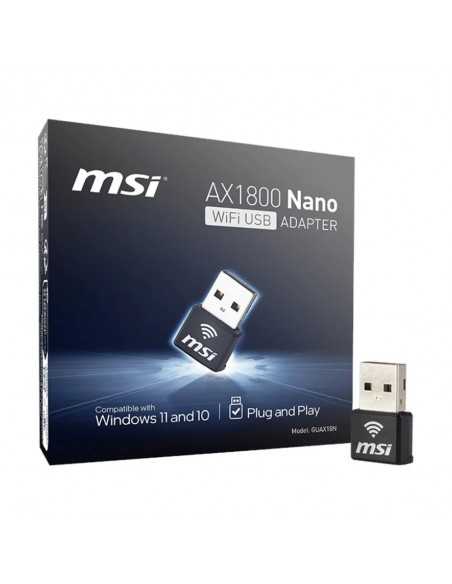 Nano adaptador wifi6 usb msi guax18n ax1800