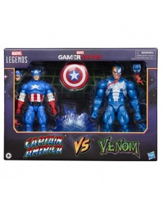 Pack 2 figuras hasbro marvel legends gamerverse captain america vs venom