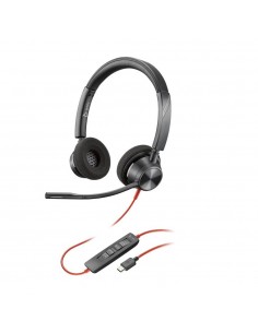 Auricular poly blackwire 3320 stereo usb - c headset + adaptador usb - c - a
