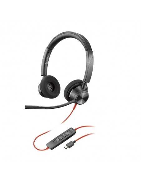 Auricular poly blackwire 3320 stereo usb - c headset + adaptador usb - c - a