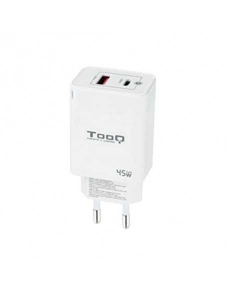 Cargador de pared tooq doble usb - c + usb a blanco 45w